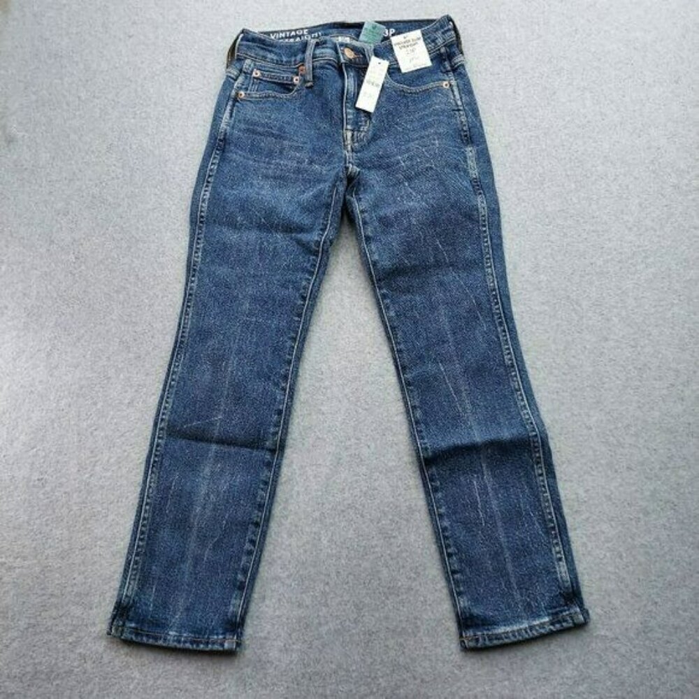 J. Crew Women's NWT 23P Jeans Vintage Straight Medium Blue Wash‎